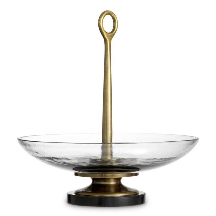 Bowl Opio - Vintage brass finish | clear glass