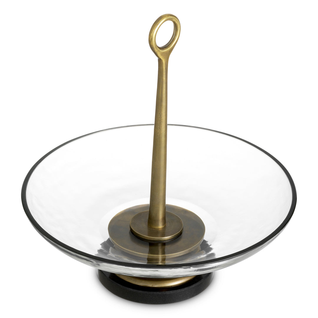 Bowl Opio - Vintage brass finish | clear glass
