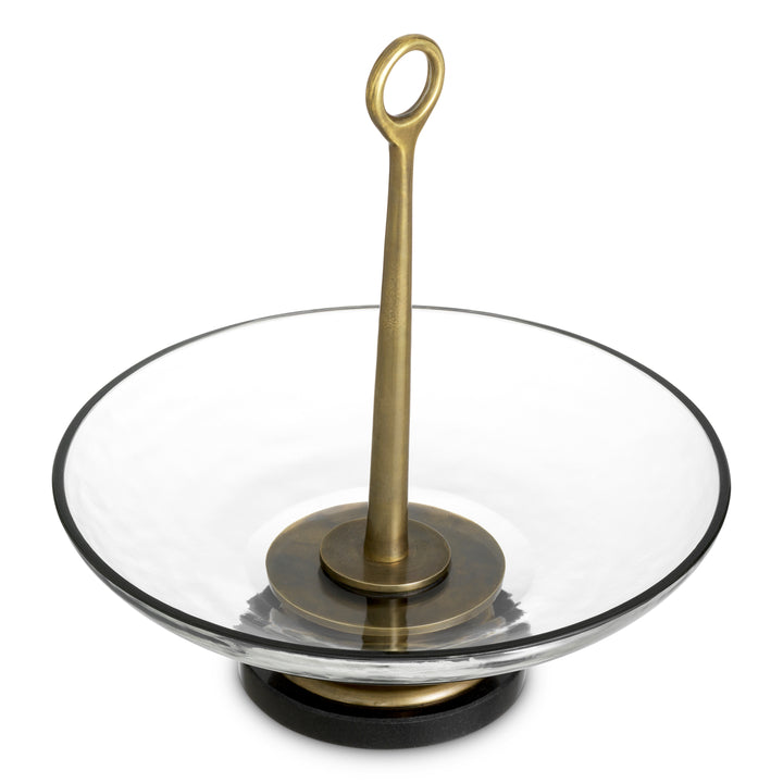 Bowl Opio - Vintage brass finish | clear glass