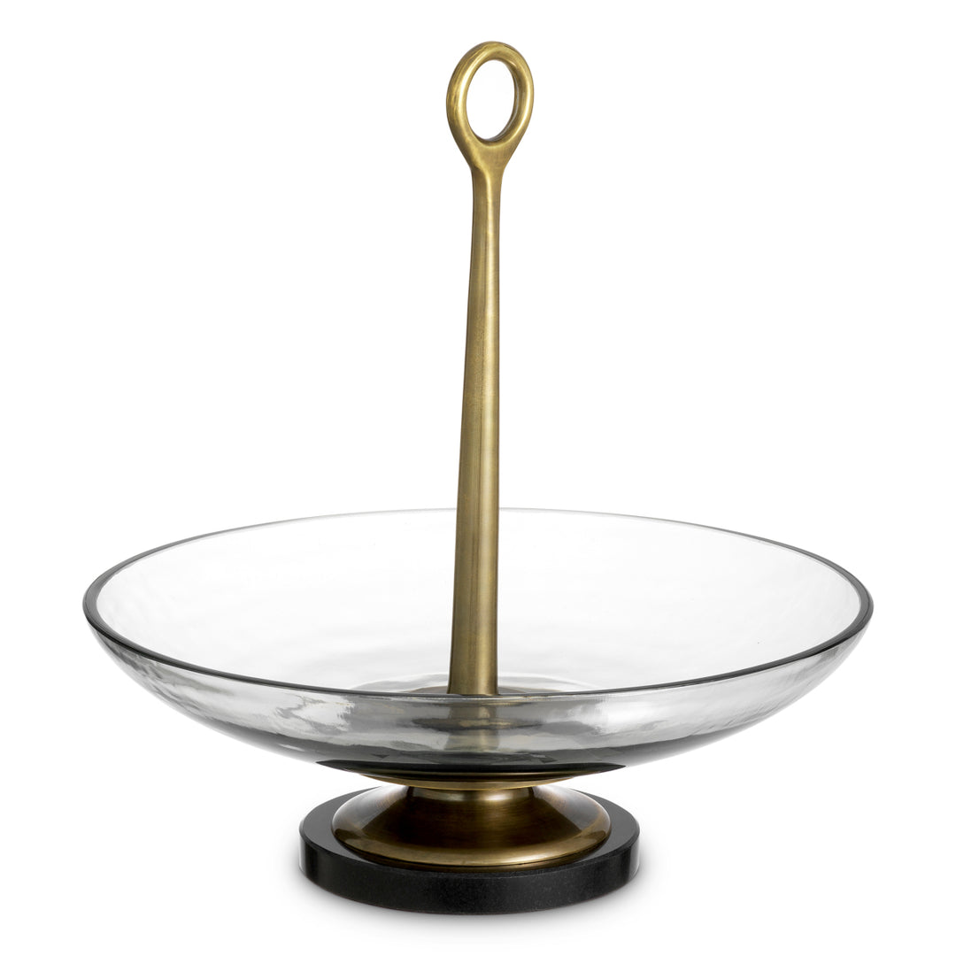 Bowl Opio - Vintage brass finish | clear glass