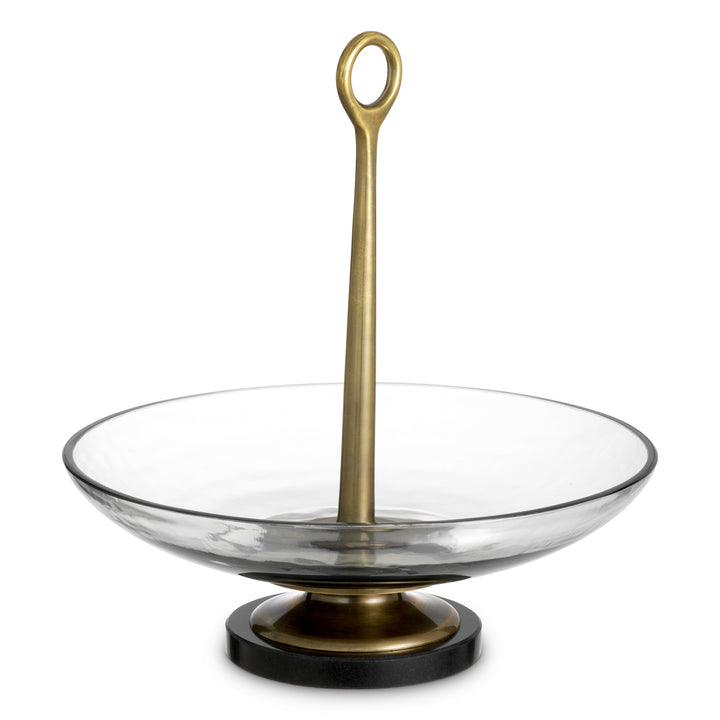 Bowl Opio - Vintage brass finish | clear glass