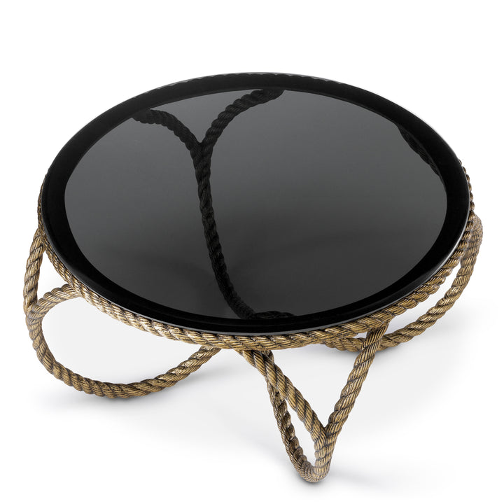Coffee Table Vedra - Antique brass finish | smoke glass