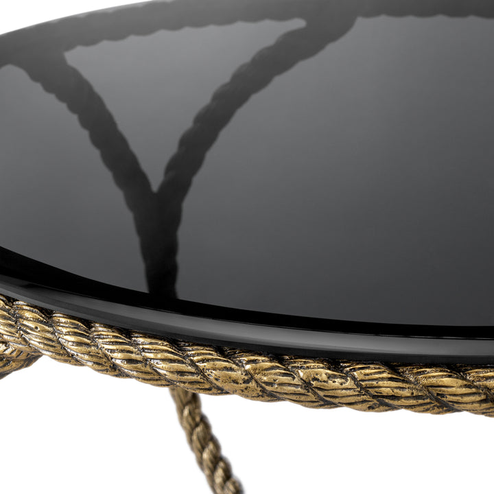 Coffee Table Vedra - Antique brass finish | smoke glass