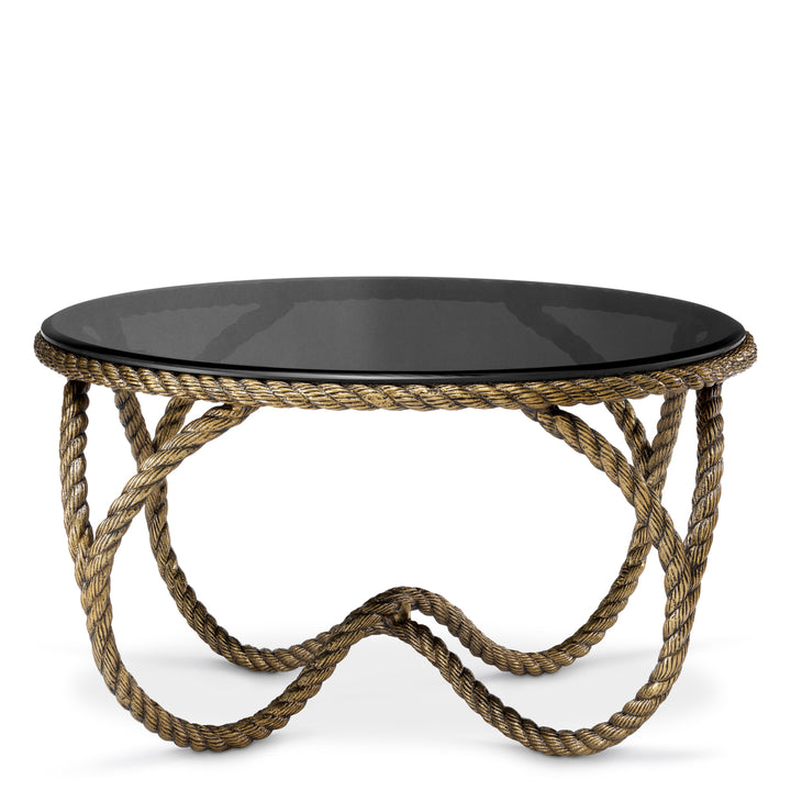 Coffee Table Vedra - Antique brass finish | smoke glass
