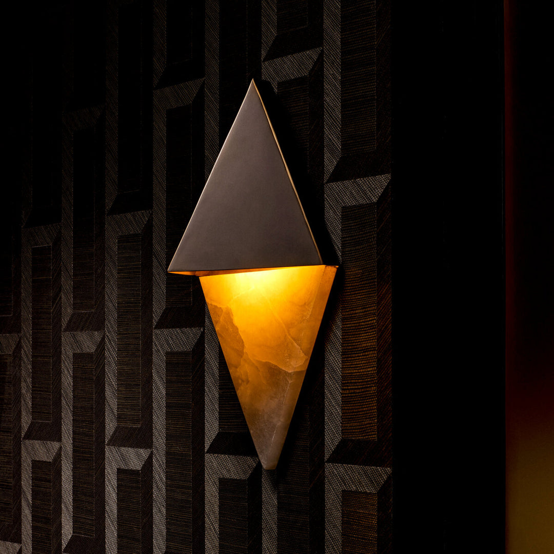 Wall Lamp Mirabeau - Bronze highlight finish | alabaster