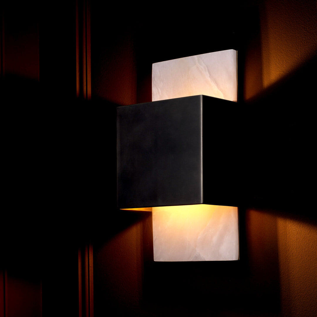 Wall Lamp Mantova - Bronze highlight finish | alabaster