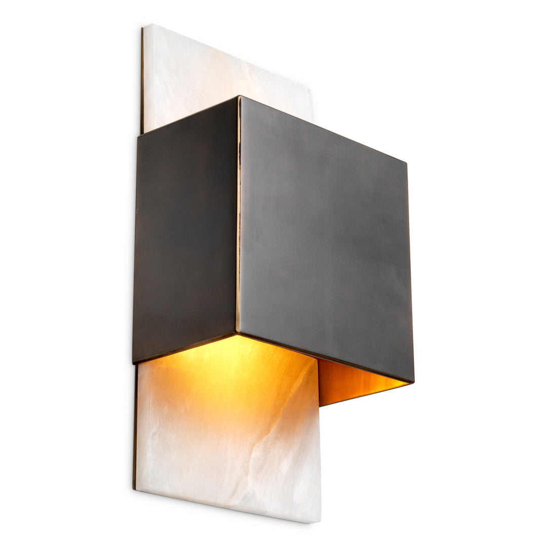 Wall Lamp Mantova - Bronze highlight finish | alabaster