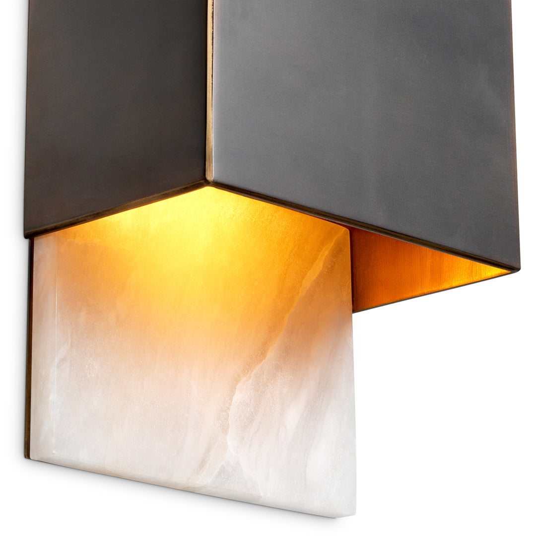 Wall Lamp Mantova - Bronze highlight finish | alabaster
