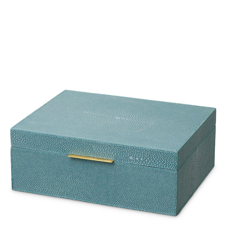 Box Menton S - Blue faux shagreen