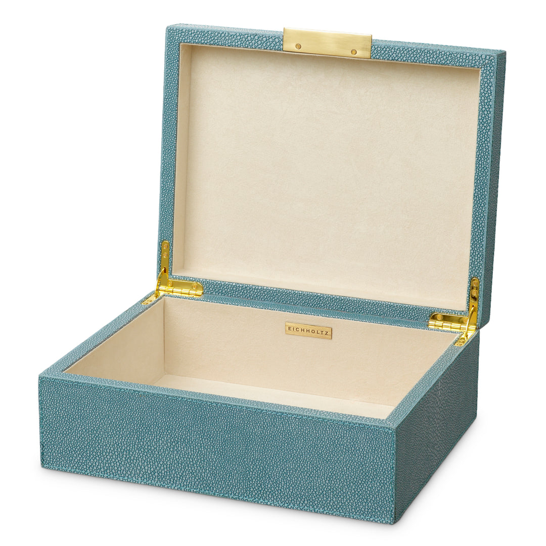 Box Menton S - Blue faux shagreen