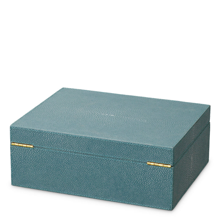 Box Menton S - Blue faux shagreen