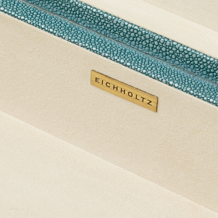 Box Menton S - Blue faux shagreen