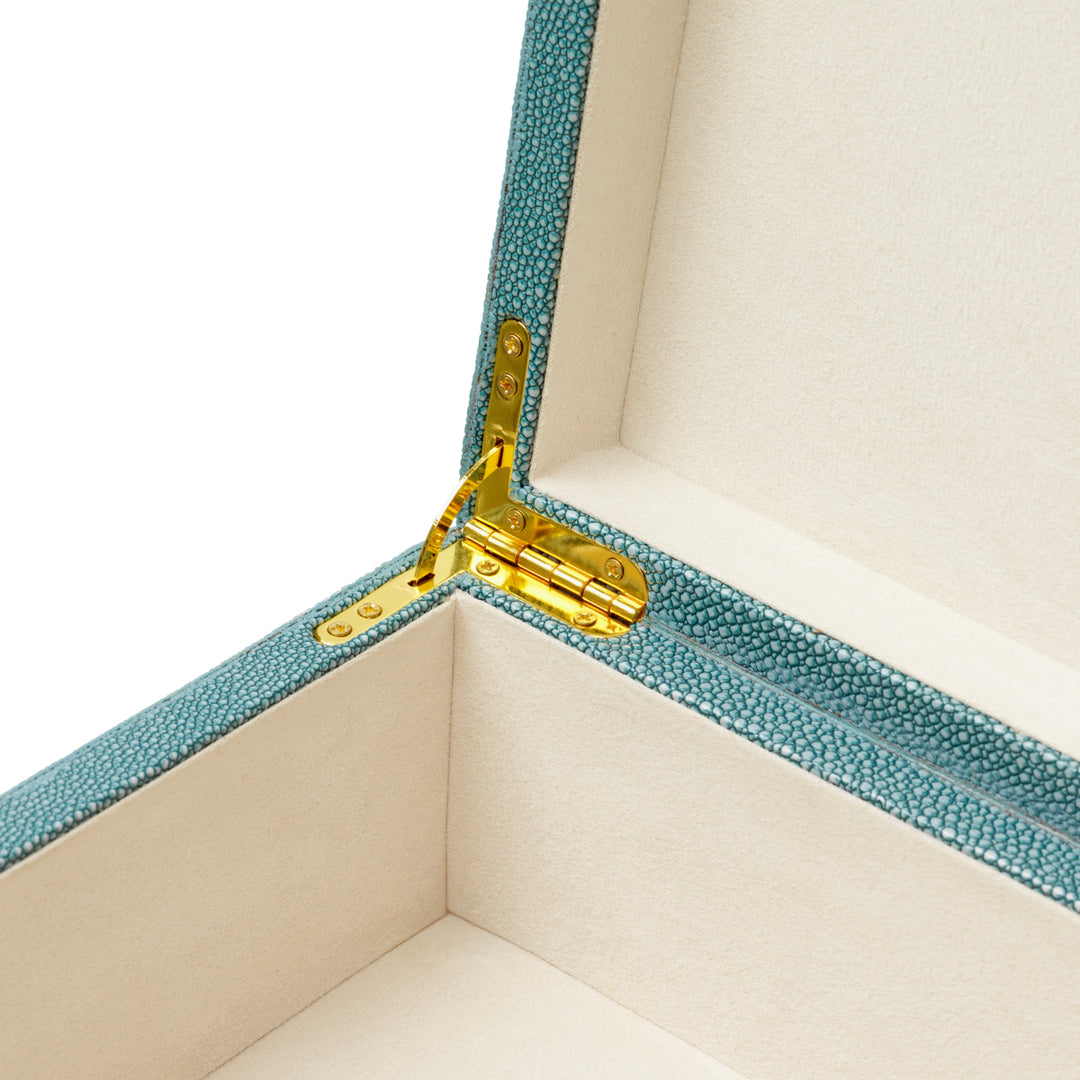 Box Menton S - Blue faux shagreen