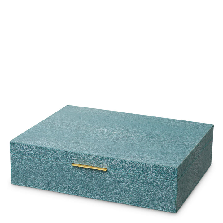 Box Menton L - Blue faux shagreen