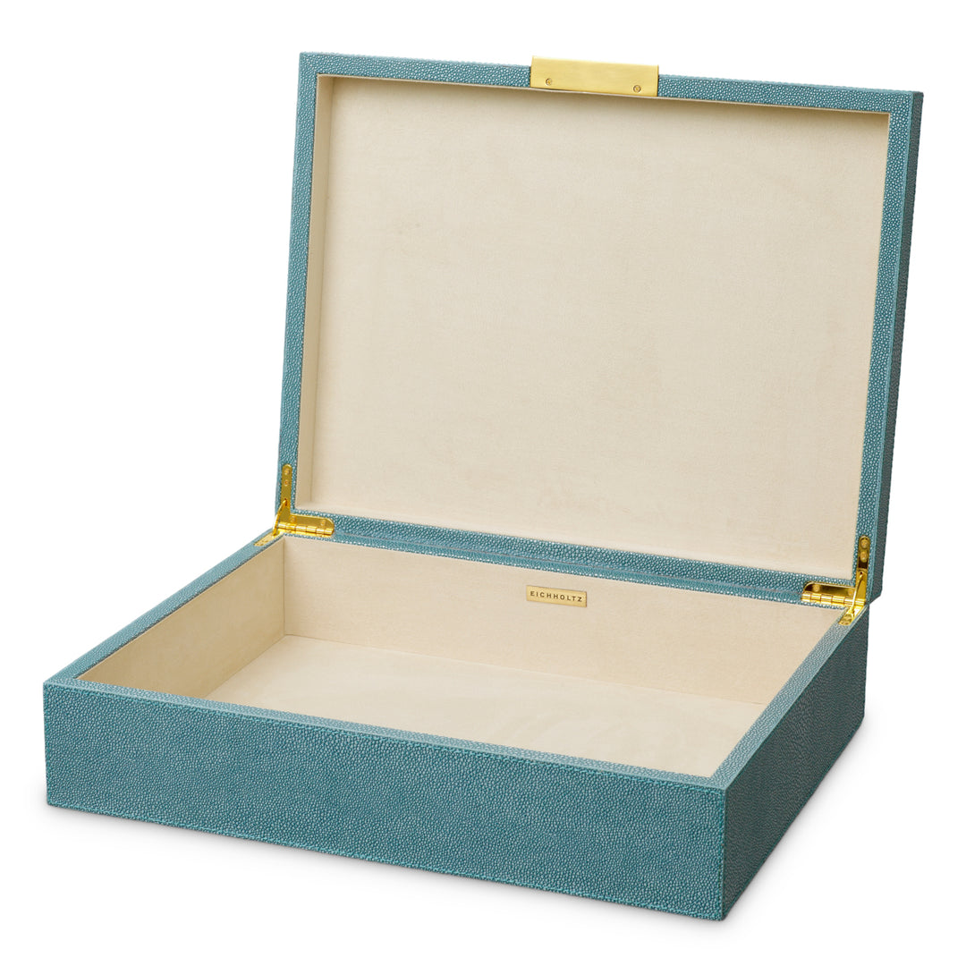 Box Menton L - Blue faux shagreen