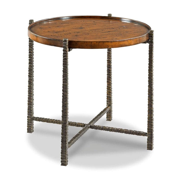 Broomfield Side Table-Woodbridge Furniture-WOODB-1244-08-Side TablesHardwood solids and hand-planed mahogany veneer with metal base-26"W x 26"D x 26.5"H-1-France and Son