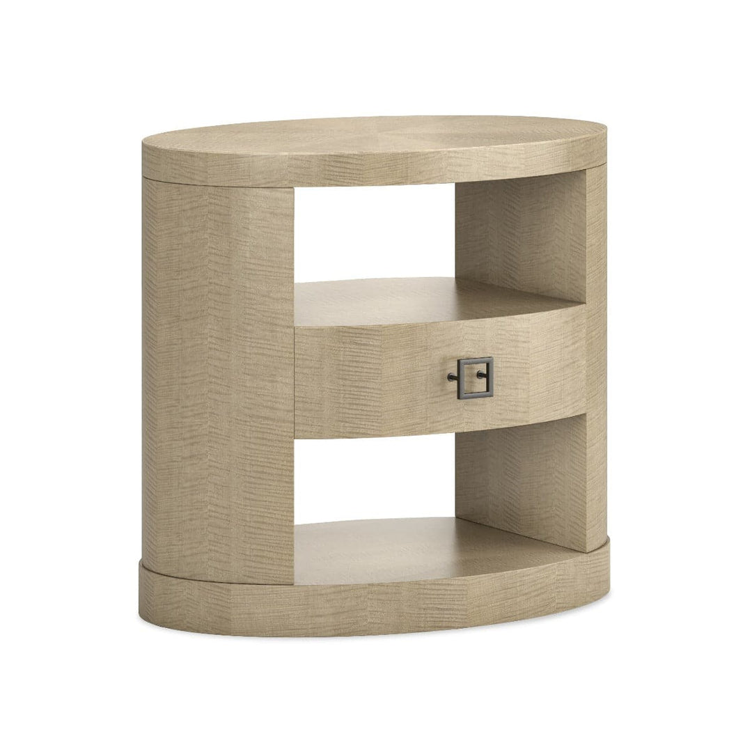 Norah Oval Bedside Table-Woodbridge Furniture-WOODB-1293-33-Nightstands-1-France and Son