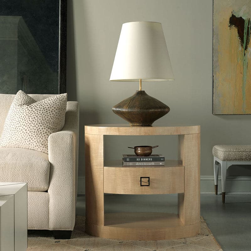 Norah Oval Bedside Table-Woodbridge Furniture-WOODB-1293-33-Nightstands-3-France and Son