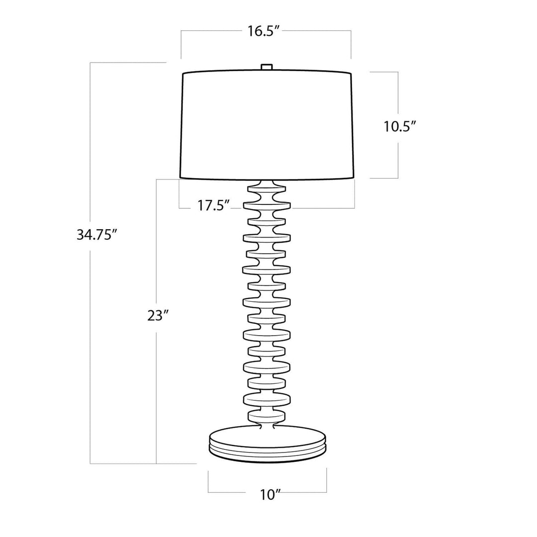 Fishbone Buffet Lamp - Ebony-Regina Andrew Design-RAD-13-1222EB-Table Lamps-5-France and Son