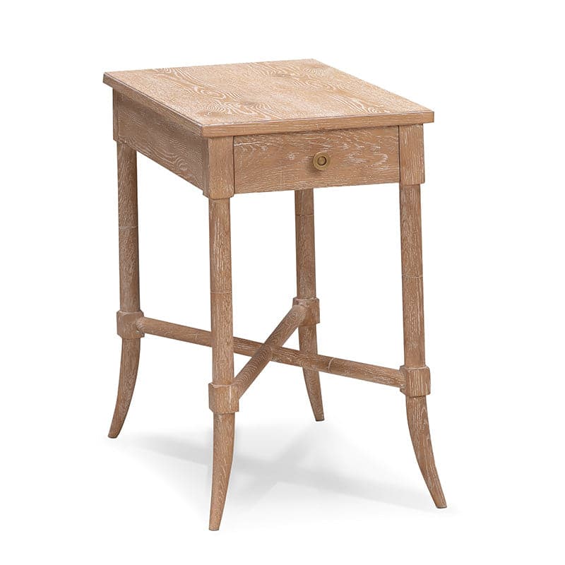Tradd Drink Table-Woodbridge Furniture-WOODB-1308-23-Side TablesLimewash Finish and Brass-1-France and Son