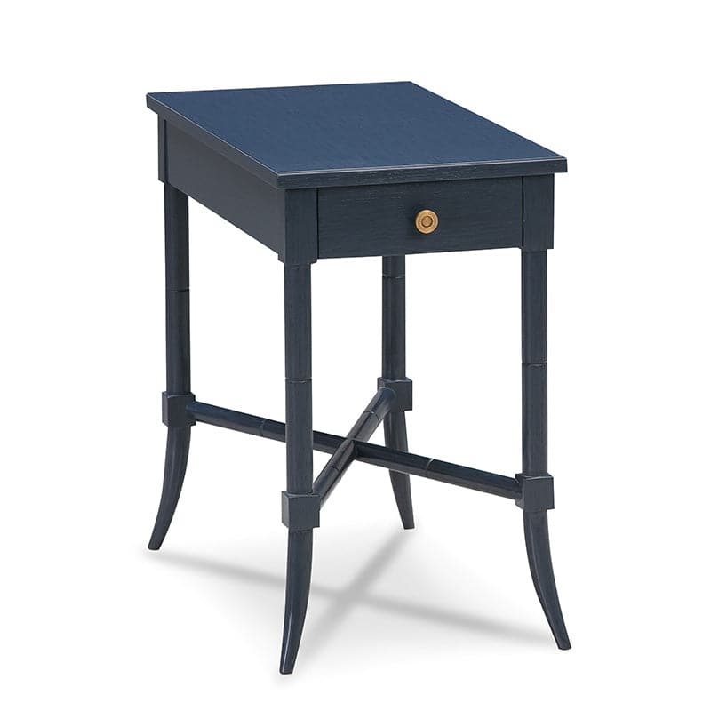 Tradd Drink Table-Woodbridge Furniture-WOODB-1308-35-Side TablesWoodbridge Navy Finish and Brass-2-France and Son