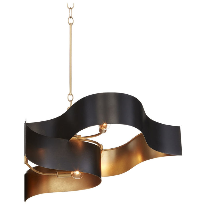 Grand Lotus Black Oval Chandelier