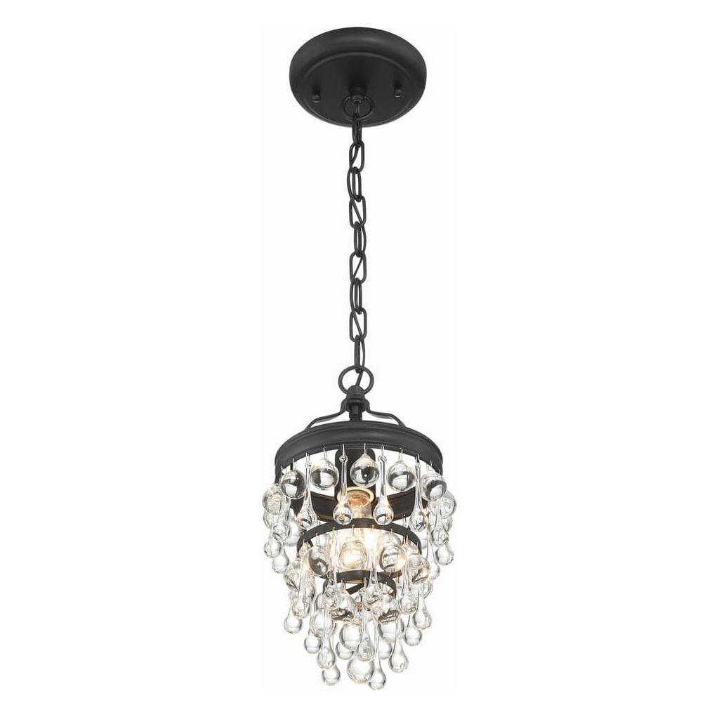 Calypso 1 Light Crystal Teardrop Pendant-Crystorama Lighting Company-CRYSTO-131-MK-Pendants-3-France and Son