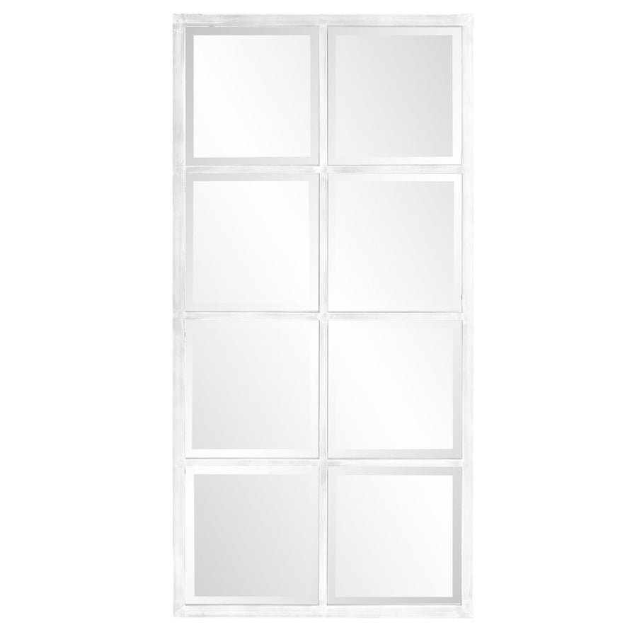 Atrium White Washed Windowpane Mirror-The Howard Elliott Collection-HOWARD-13370-Mirrors-1-France and Son