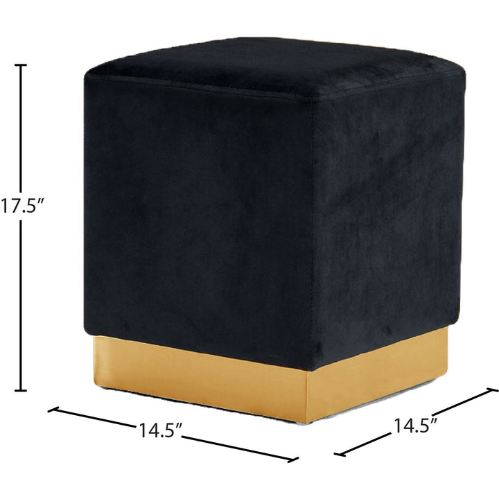 Jax Velvet Upholstered Stool — Black / Gold