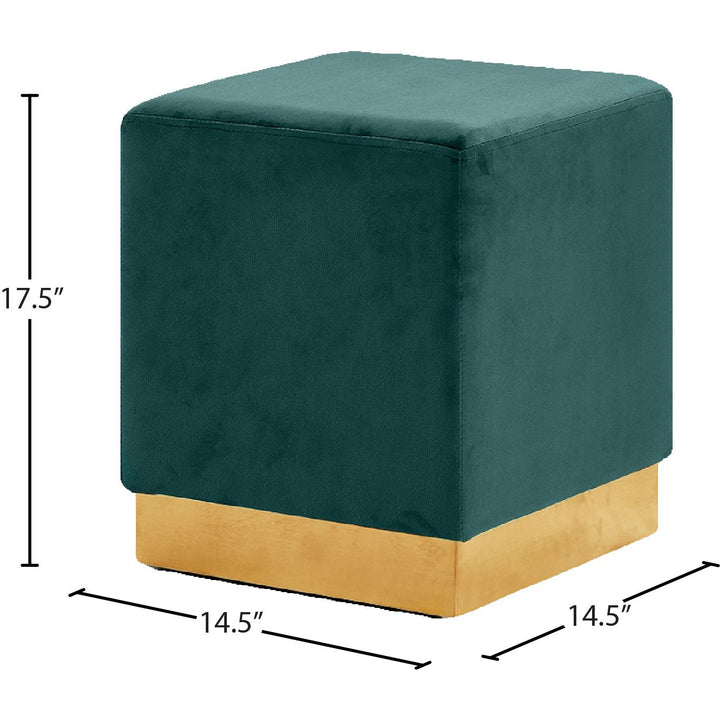 Jax Velvet Upholstered Stool — Green / Gold