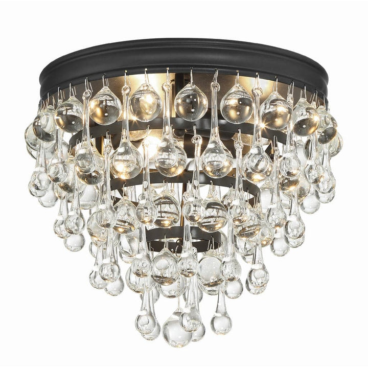 Calypso 3 Light Crystal Teardrop Flush Mount-Crystorama Lighting Company-CRYSTO-135-MK-Flush Mounts-1-France and Son