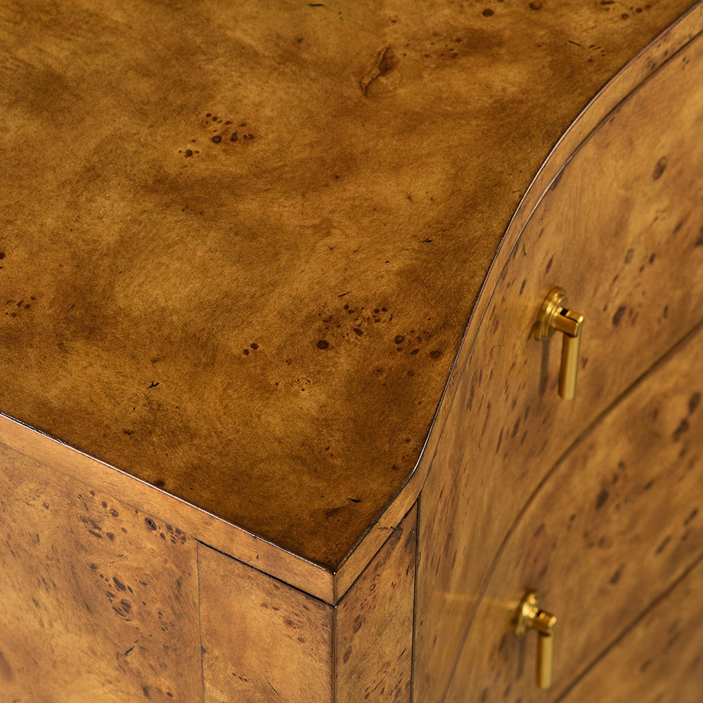 Serpentine Dresser - Rustic Burl