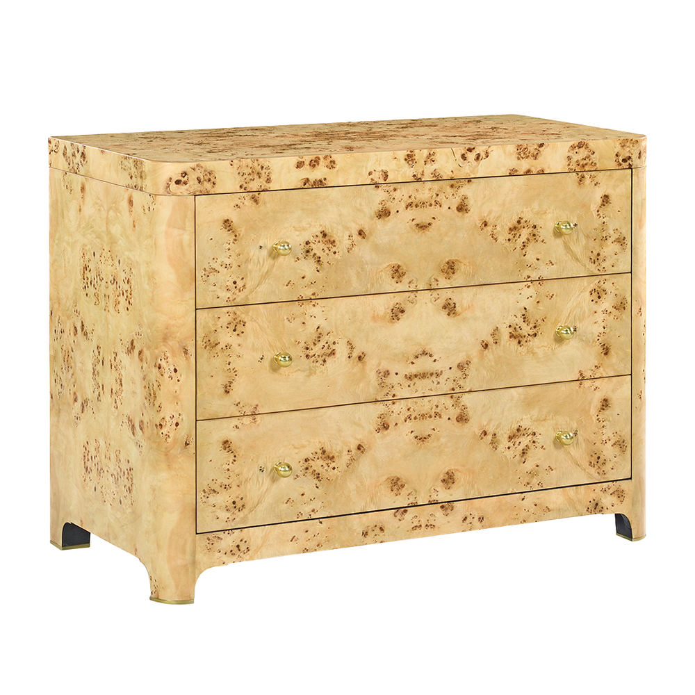 Dressers & Chests Roland 3 Drawer Chest - Natural Burl