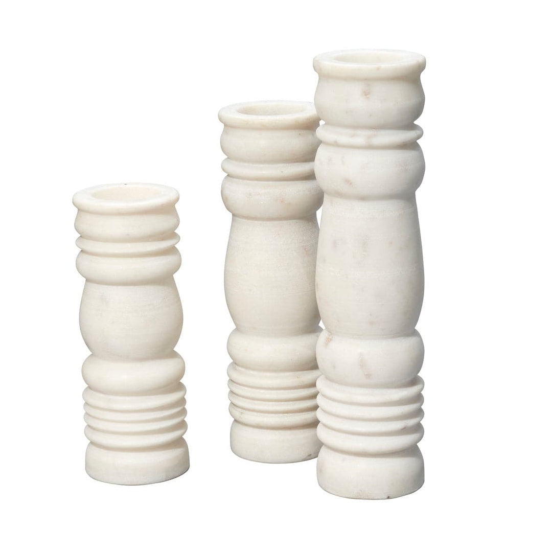 Monument Candlesticks (set of 3)-Jamie Young-JAMIEYO-7MONU-CSWH-Candle Holders-1-France and Son