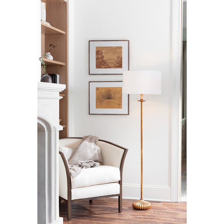 Clove Stem Floor Lamp - Antique Gold Leaf-Regina Andrew Design-RAD-14-1015-Floor Lamps-2-France and Son