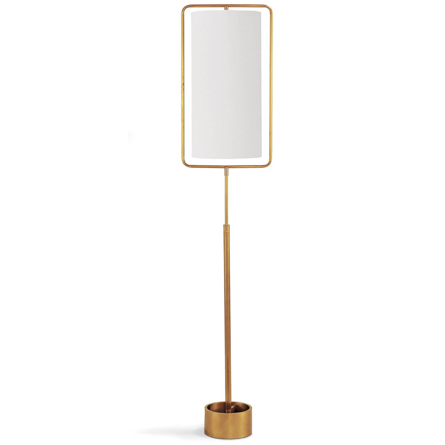 Geo Rectangle Floor Lamp - Natural Brass-Regina Andrew Design-RAD-14-1019NB-Floor Lamps-1-France and Son