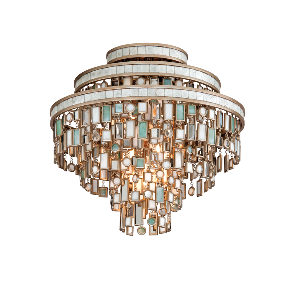 Flush Mounts Dolcetti Semi Flush - Champagne Leaf 3 Lights