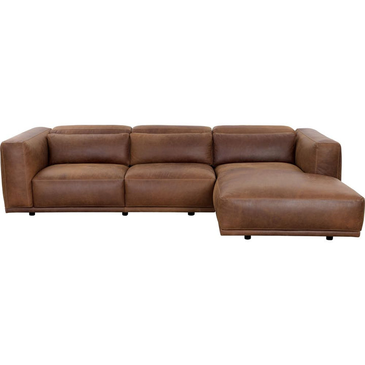 Sectionals Beau Sofa Chaise - Raf - Lucia Tobacco Leather