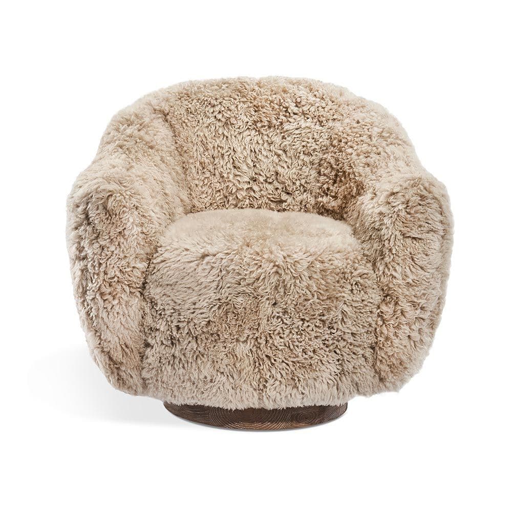 Lounge Chairs Raven Swivel Chair - Beige Fur