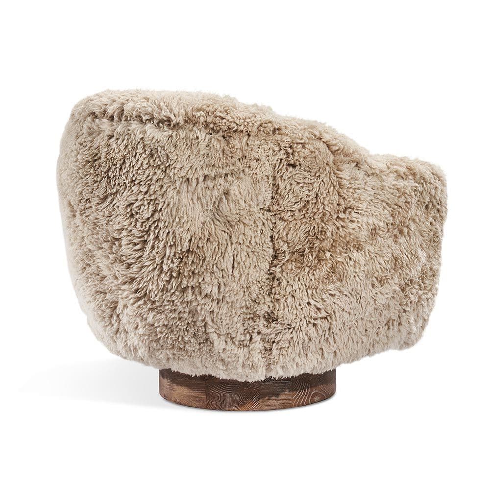 Lounge Chairs Raven Swivel Chair - Beige Fur