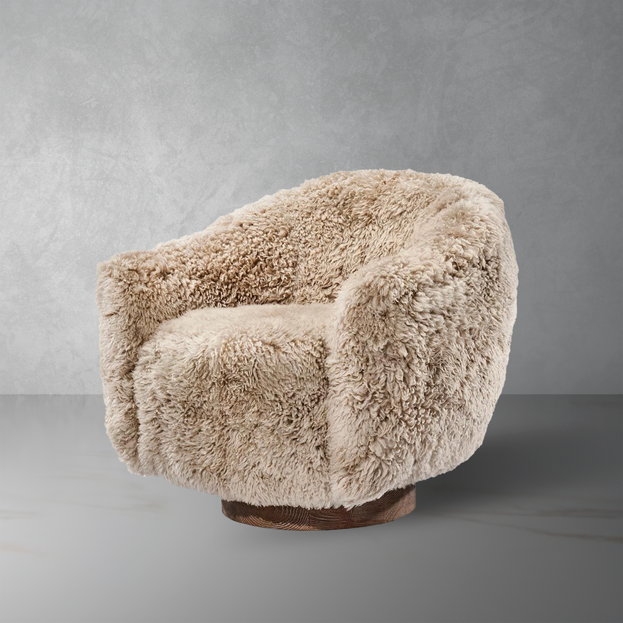 Simone Swivel Chair - Morel Taupe-Interlude-STOCKR-INTER-145236-Lounge Chairs-1-France and Son