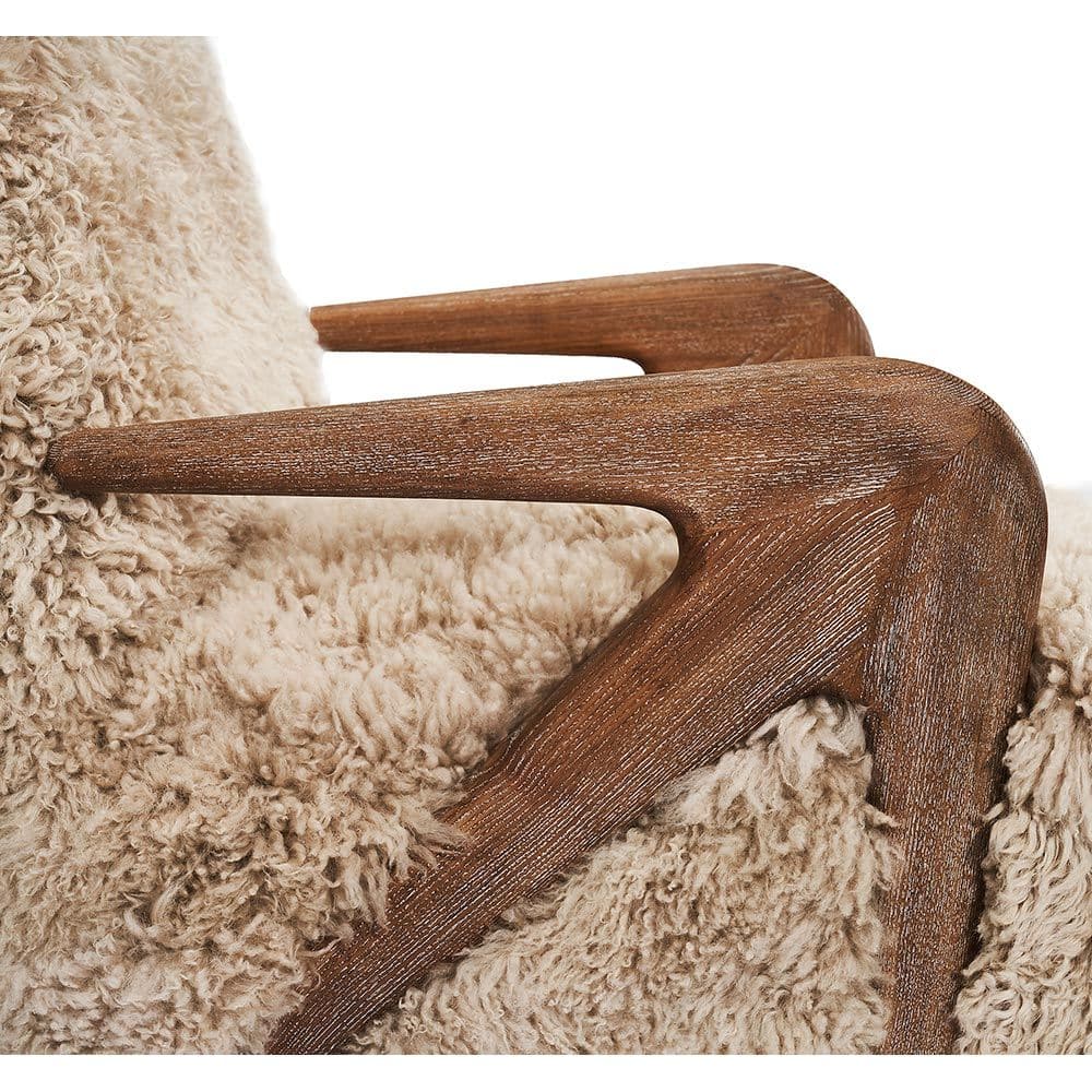 Lounge Chairs Tove Lounge Chair - Taupe Tibetan Lambskin