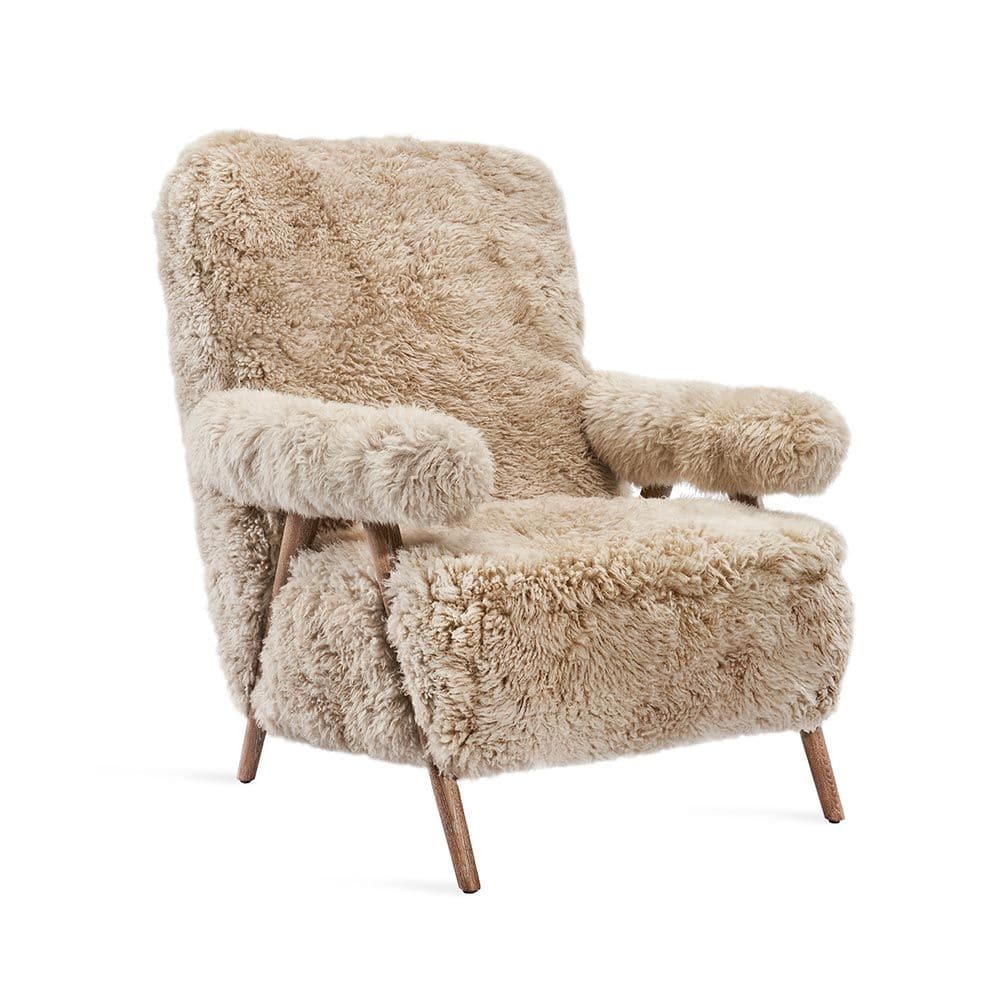 Lounge Chairs Griffin Lounge Chair - Brown Tibetan Lambskin