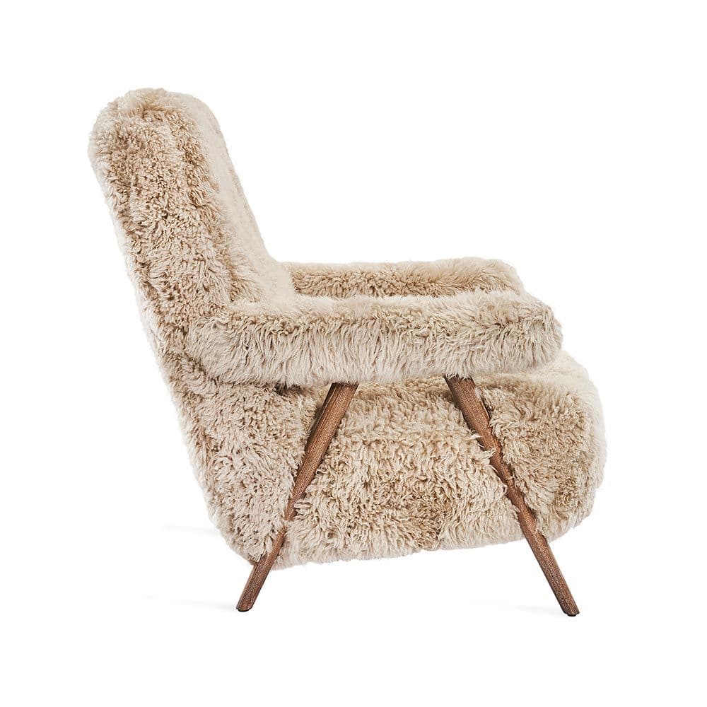 Lounge Chairs Griffin Lounge Chair - Brown Tibetan Lambskin