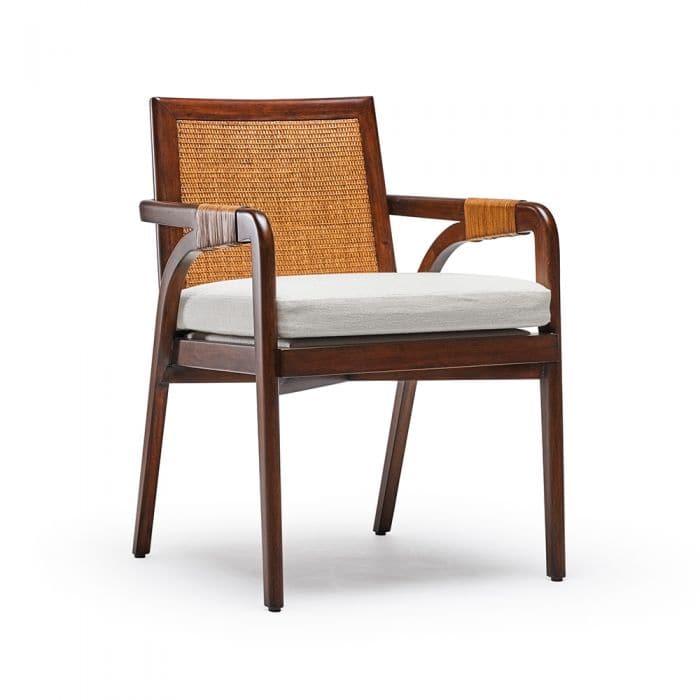 Delray Arm Chair-Interlude-INTER-149976-Dining ChairsChestnut-2-France and Son