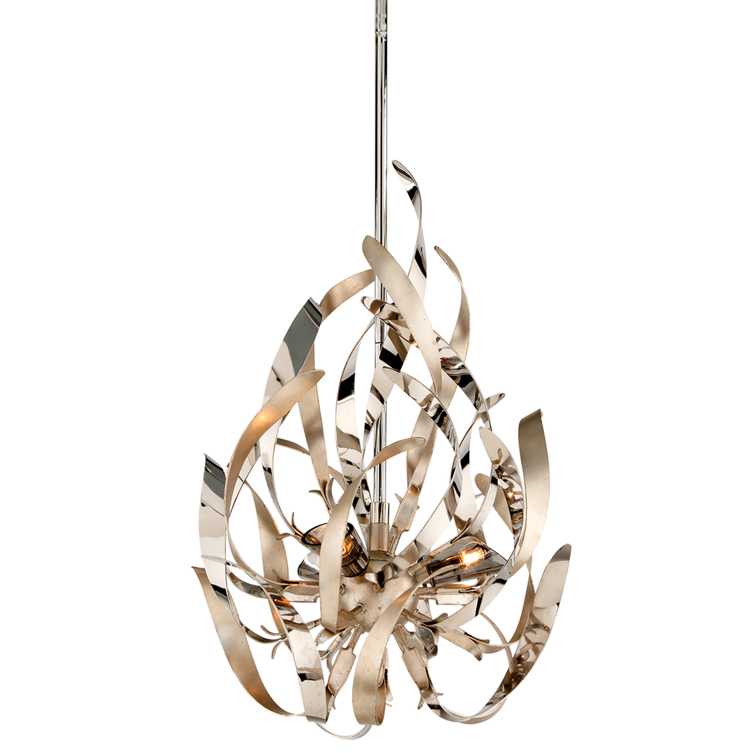 Graffiti Pendant - Silver Leaf Polished Stainless 3 Lights