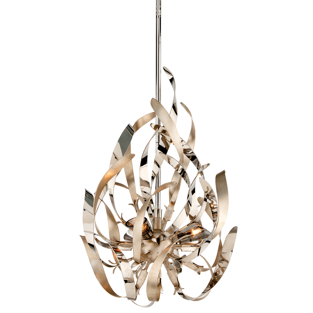 Chandeliers Graffiti Pendant - Silver Leaf Polished Stainless 3 Lights