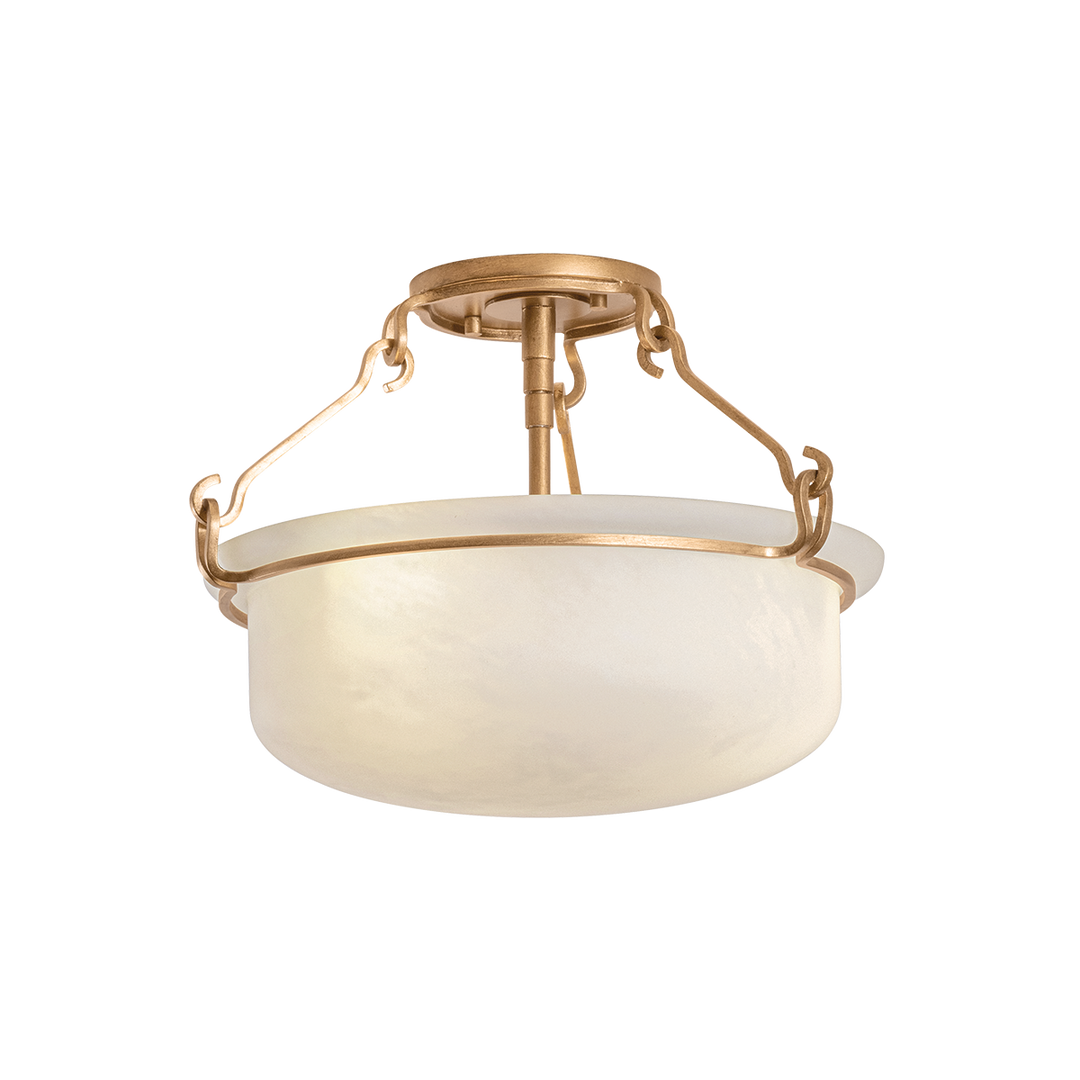 Lowerre Semi Flush - Patina Gold Leaf
