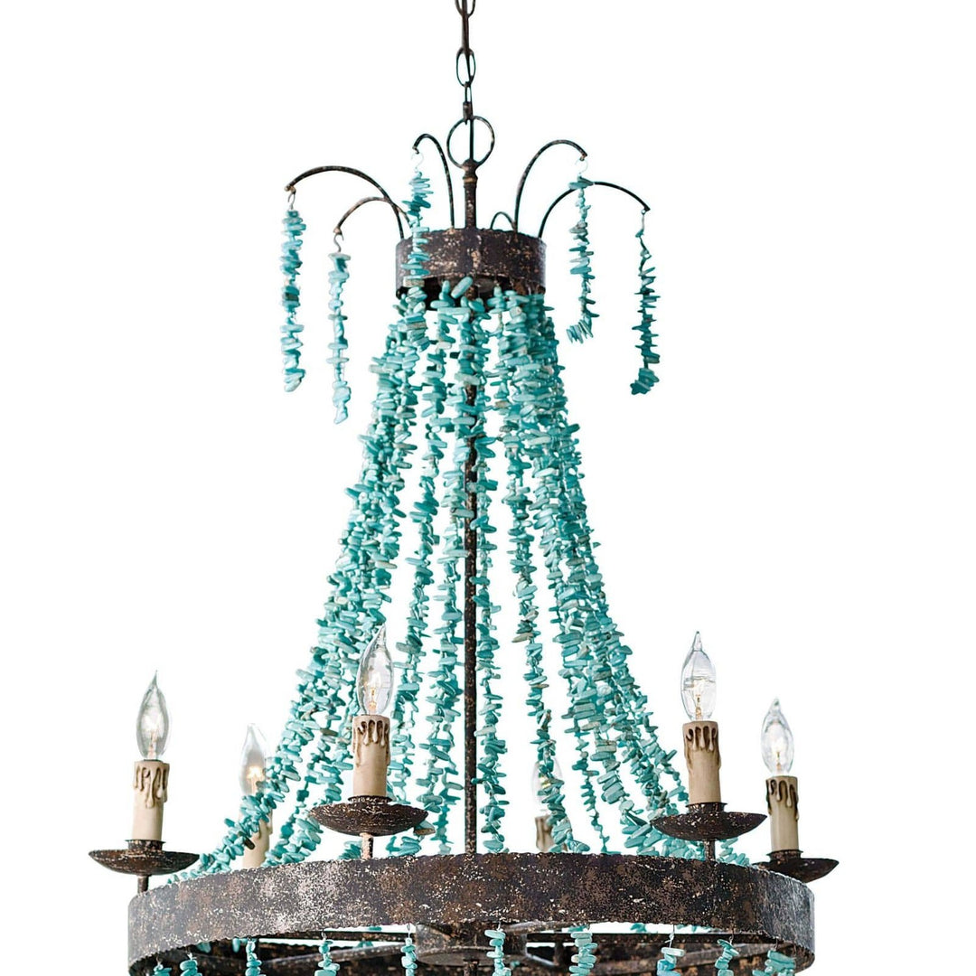 Beaded Turquoise Chandelier-Regina Andrew Design-RAD-16-1012-Chandeliers-3-France and Son