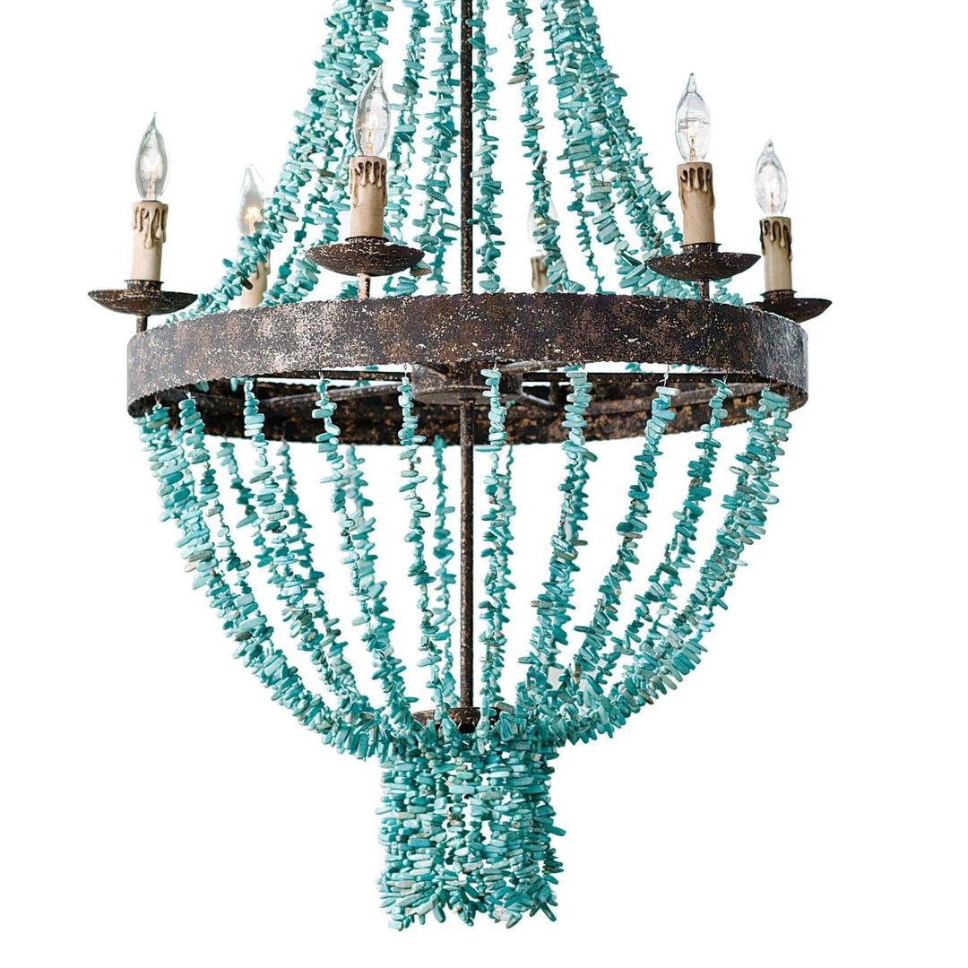 Beaded Turquoise Chandelier-Regina Andrew Design-RAD-16-1012-Chandeliers-4-France and Son